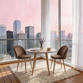 Dining Chairs Set of 2, Velvet Comfortable Seats, Mid-Century Modern Living Room Chairs, Upholstered Kitchen Chairs with Wooden Legs and Padded Seat for Bedroom Office Easy Assembly, Brown