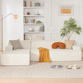 Weture 107" Modular Sectional Cloud Couch, Boneless couches Sponge sectionals for Living Room, High Density Sponges Sofa, Modular L-Shape with Chaise, Beige