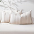 Hckot Throw Pillow Covers 12x20 Set of 2 Taupe Pillow Covers Farmhouse Decorative Pillows Textured Linen Square Cushion Covers for Sofa Couch Bed Living Room Decor(Taupe)