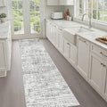 Runner Rug Non-Slip Kitchen Rug: 3x10 Washable Abstract Modern Soft Stain Resistant Indoor Floor Neutral Accent Throw Carpet for Hallway Bathroom Laundry Room Bedroom Entryway- Grey