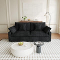 Modular Sectional Sofa Cloud Couch, 82.68" Loveseat with Pillows, Modern Minimalist Deep Seat Sofa Couches for Apartment Small Space, Sofa Covers Washable&Removable, Black