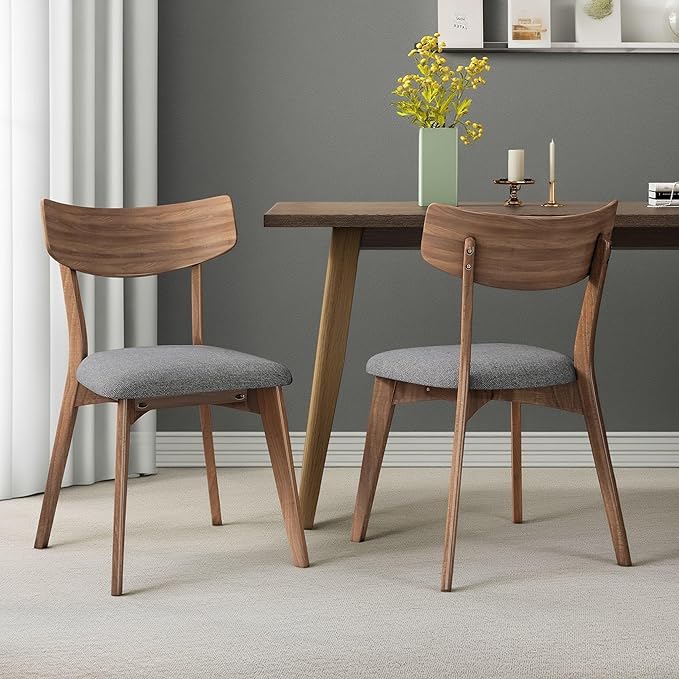 Christopher Knight Home Upholstered Wood Dining Chair,Stylish Designed Dining Room Chair, Accent Armchairs for Living Room (Set of 2),Dark Gray