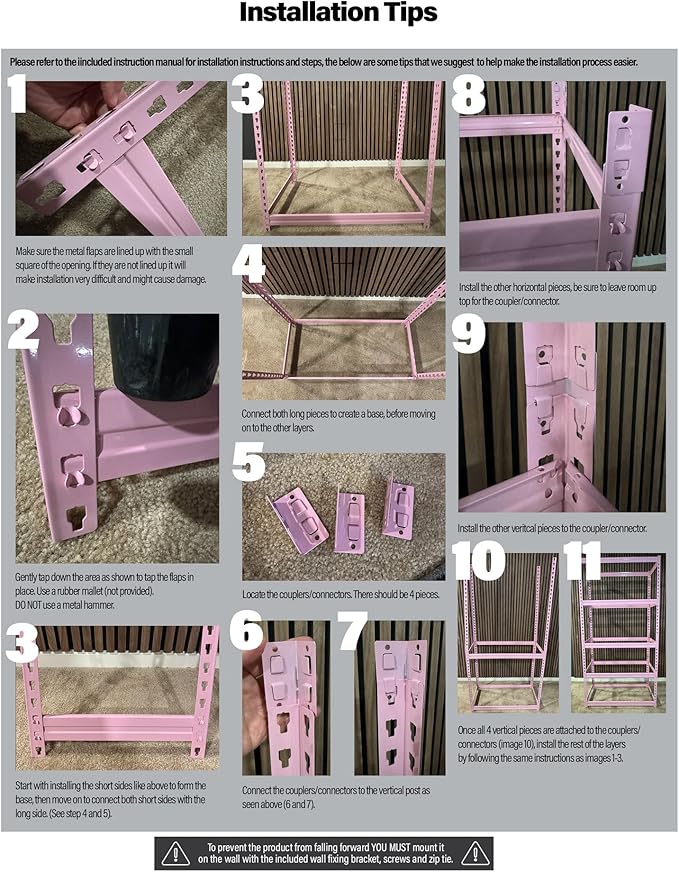 5 Tier Adjustable Steel Powder Coated Rack Storage Shelving with Engineered Wood Shelves. for Indoor Storage in garages, basements, Kitchens, etc. Two Sizes. (Purple, 11.8" D x 27.5" W x 59.5" H)