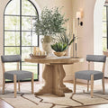 ZJhome Dining Chairs Set of 2,Mid Century Modern Dining Chair Set - Linen Upholstered Low Back Kitchen & Dining Room Chairs with Woven Design,Grey Fabric