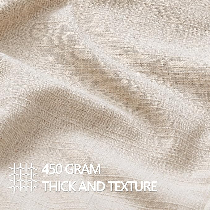 MIULEE Pack of 2 Thick Textured Couch Throw Pillow Covers, Natural Linen Decorative Pillow Covers 16x16, Neutral Cushion Cases for Sofa Bed Living Room Modern Farmhouse Home Decor, No Filling