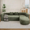 109.4" Sectional Couch with L-Shaped Chaise, Boneless Modular Sectional Sofa, Soft Chenille Sofa with Deep Seat for Living Room, No Assembly (Right-Facing Chaise, Green) | Breaathable Material