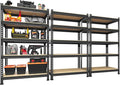 PrimeZone Storage Shelves 3 Pack 5 Tier Adjustable Garage Storage Shelving, Heavy Duty Metal Storage Utility Rack Organizer Shelf Unit for Warehouse Pantry Closet Kitchen Basement, Black