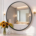 NEWBULIG Bathroom Mirror, Wall Mirror with Aluminum Alloy Thin Frame, Bathroom Mirrors for Over Sink, Bedroom, Living Room, Entryway