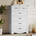 BORNOON Tall 6-Drawer Dresser for Bedroom, Modern Wooden Chest of Drawers with Metal Handles, Anti-Tipping Design, Sturdy and Stable Storage Organizer for Living Room, Entryway, Home Office, Standard