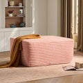 ovios 37" Plush Corduroy Ottoman, Upholstered Cloud Ottoman for Boneless Couch in a Box, Modular Sectional Couches for Living Room Bedroom, Compressed Memory Foam, No Assembly Require, Pink