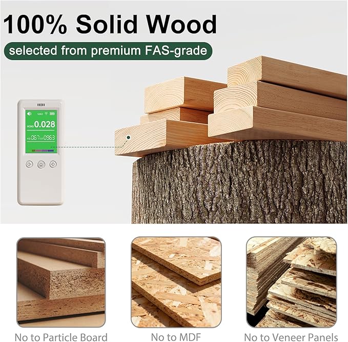 Solid Wood Dining Chairs - Kitchen Chairs Set of 4 with Comfortable Curved Backrest - Wood Chairs for Dining Room,Living Room - Original Wood Color