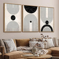 arteWOODS Framed Wall Art Canvas Set Mid Century Boho Pictures Modern Abstract Geometric Wall Decor Minimalist Black Beige Bohemian Painting Artwork for Living Room Bedroom Office 32" x 48" *3 Natural
