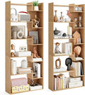 Tangkula 6-Tier Bookshelf, 64”H Tall Open Bookcase with Anti-Tip Kits, Home Office Free-Standing Wood Room Divider Display Book Shelf, Modern 11-Shelf Storage Rack for Study, Living Room (2, Natural)