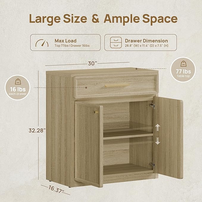 SICOTAS Buffet Cabinet with Storage Tall Modern Console Storage Cabinet with Doors and Shelves 60" Long Wooden Sideboard Credenza Buffet Table Coffee Bar for Living Room Kitchen Dining Room Entryway