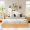 IDEALHOUSE Platform Bed Frame King Size,Wooden Slat Support,No Box Spring Needed, Easy Assembly, Pine
