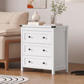 BORNOON 3-Drawer Dresser, Small Wooden Chest of Drawers with Metal Knobs, Water-Resistant Top, Storage Organizer with Anti-Tip Kit for Bedroom, Nursery, Living Room