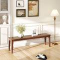 Dining Bench 63" Wood Solid Oak Wooden Bed End/Entryway Bench for Bedroom Living Room Kitchen(Brown)