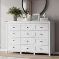 BORNOON 12-Drawer Dresser, Modern Wooden Storage Chest of Drawers, Dresser TV Stand, Wood Drawer Organizer with Metal Handles for Bedroom, Living Room, Hallway