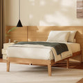 Tyndall Twin Size Bed Frame, 12 Inch Natural Solid Wood Platform Bed with Wooden Slats Support, Underbed Storage Space, No Box Spring Needed, Noise Free, Easy Assembly