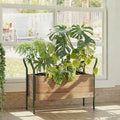Leaf&lull Raised Garden Bed with Legs Plant Stand Indoor Outdoor Corner Metal Wood Plant Shelf Tiered Plant Holder Ladder Shelf for Patio Balcony Shelving Unit for Live Plants House Decor 1 Tier