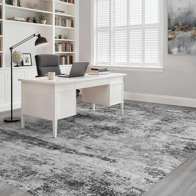 6x9 Area Rugs Living Room: Washable Large Abstract Neutral Modern Soft Rug Stain Resistant Indoor Floor Non-Slip Accent Carpet for Bedroom Nursery Playroom Dining Room Office Dorm Home House Decor