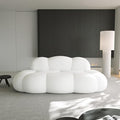 JACH 3 Seater Cloud Sofa for Living Room, Modern Sherpa Upholstered Sofa, Minimalist Leisure Couch, Comfy Cloud Couch for Apartment, Small Space, No Assembly Required (White)