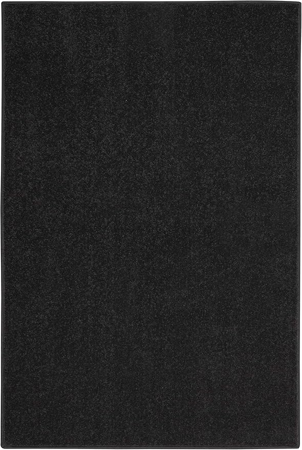 Nourison Home Nourison Essentials Black 2' x 4' Area Rug - Easy Clean, Non Shedding, Bed Room, Living Room, Dining Room, Kitchen (2' x 4')
