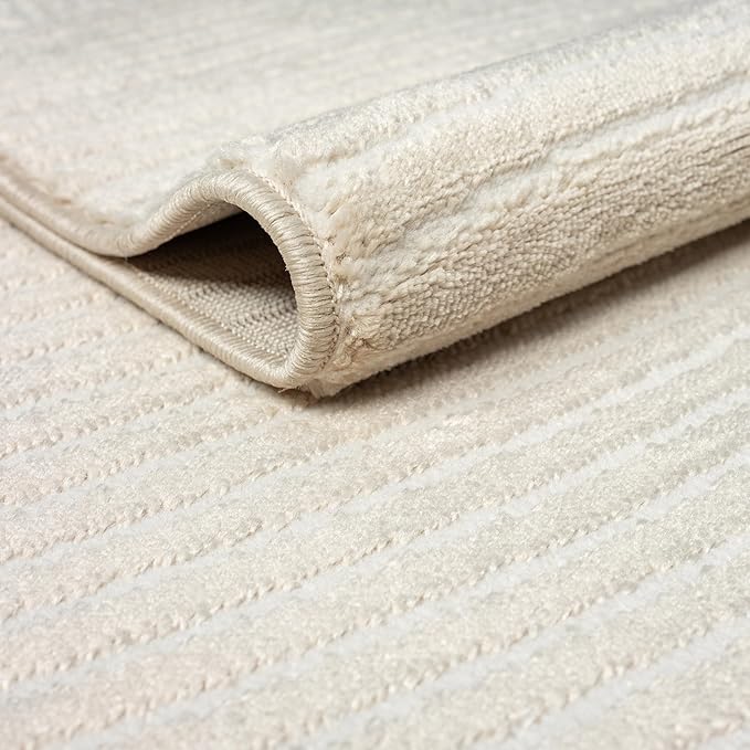Abani Neutral Beige Area Rug | 10' x 14' Tan Geometric Carpet with Zen Circle Pattern | Washable Rugs for Living Room, Bedroom, Office