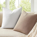 Pack of 4 Neutral Linen Pillow Covers 18x18 Cordinated Color Set for Easy Matching Boho Decorative Throw Cushion Covers with Flange for Sofa Living Room Bed and Balcony Home Decor