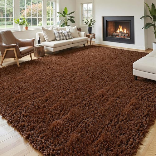 8x10 Area Rugs for Living Room Bedroom, Large Area Rug Shaggy Carpet Soft Plush Furry Bedside Rug, Rugs for Home Decor (Coffee, 8 x 10)