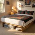 XIAO WEI King Wood Platform Bed Frame, King Size Bed Frame with Wood Slat Support, Japanese Joinery with 8" Under-Bed Storage, No-Tool Assembly, No Box Spring Needed, Noise Free, Natural