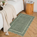GarveeHome Scalloped Small Area Rug 2x3 Entryway Mat with Rubber Backing Stain Resistant Throw Carpet Modern Solid Color Bath Mat Contemporary Washable Rug for Living Room Bedroom Dining Room Kitchen