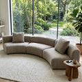 Acanva Modern Curved Sectional Living Room Couch, Minimalist Comfy Boucle Fabric Modular Sofa for Apartment, Home Office, 3-Piece Set (3 x Armless Chair), Light Coffee | Boucle Fabric, Modular, Minimalist, Comfy