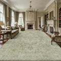 Homemate Washable Rug 10x12 Area Rugs - Vintage Faux Wool Rugs for Living Room Bedroom Dining Room - Non Slip Foldable Carpet Indoor Area Rug for Home Decor（10'x12', Green