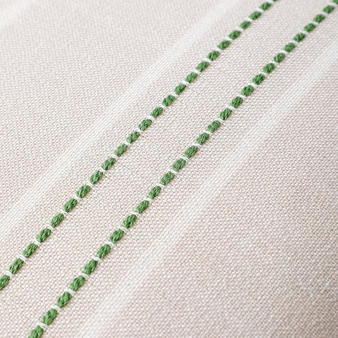 Hckot Spring Throw Pillow Covers 16x16 Set of 2 Grass Green Pillow Covers Farmhouse Decorative Pillows Textured Linen Square Cushion Covers for Sofa Couch Bed Living Room Decor(Grass Green)