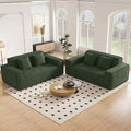 75'' Modern Cloud Loveseat Sofa Set of 2, No Assembly Required Comfy Deep Seat Couches 2 pcs for Living Room, Bedroom, Apartment (Corduroy-Green)