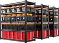 Set of 3 Garage Shelving Heavy Duty, 5-Tier Storage Shelves, Home Storage Rack, Utility Metal Shelf, Adjustable Shelving Unit, for Dorm, Basement, Kitchen,17.7" D x 45.6" W x 71.2" H, Black