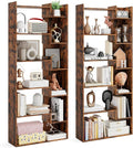 Tangkula 6-Tier Bookshelf, 64”H Tall Open Bookcase with Anti-Tip Kits, Home Office Free-Standing Wood Room Divider Display Shelf, Modern 11-Shelf Storage Rack for Study, Living Room (2, Rustic Brown)