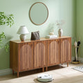Bifins 63” Fluted Sideboard Buffet Cabinet with Storage,Mid Century Modern Small Wood Storage Cabinet with Arched Profile for Dining Room Kitchen Living Room