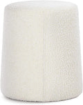 HomePop Organic Shape Ottoman (No Lid, Seat Only) | HomePop Home Décor | Round Pouf Foot Rest – Cream Boucle