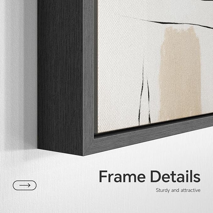 Wood Framed Modern Abstract Canvas Wall Art Sets of 6, Black and White Minimalist Prints, Bohemian Geometric Decor Painting for Living Room, Bedroom, Hallway and Office 11x14 Inch