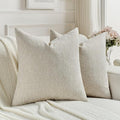 FUTEI Natural Linen Chenille Decorative Throw Pillow Covers 20x20 Inch Set of 2,Soft Cozy Faux Linen Textured Cushion Case,Farmhouse Home Decor for Couch Living Room