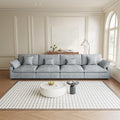 Modular Sectional Sofa Cloud Couch, 155.9" Oversized 4 Seater Sofa Couch with Pillows, Linen Blend Fabric Minimalist Deep Seat Couches for Living Room, Sofa Covers Washable&Removable, Grey