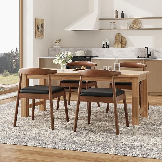 Soohow Dining Chairs Set of 2, Mid Century Modern Kitchen & Dining Room Chairs for Dining Room,Dining Table Chairs with Solid Wood Legs