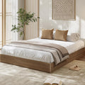 Garvee King Bed Frame, Wood Platform Bed with Fluted Design, Low Profile BedFrame, Minimalist Bed Base with Noise-Free, Easy Assembly, No Box Spring Needed, Walnut