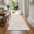FMFUNCTEX 2x6 Hallway Runner Rug Beige Vintage Neutral Washable Distressed Non Slip Low Pile Indoor Carpet Soft Retro Entryway Rug for Kitchen Bathroom Laundry Entrance Living Room Bedroom Bedside