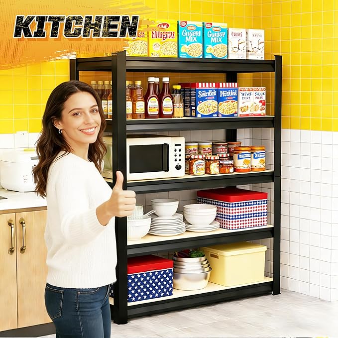 Garage Storage Shelves 5-Tier,Garage Storage System Shelves Adjustable,Storage Shelving for Basement,Pantry,Kitchen,Warehouse (1, 72" H x 35.4" W x 15.7" D)
