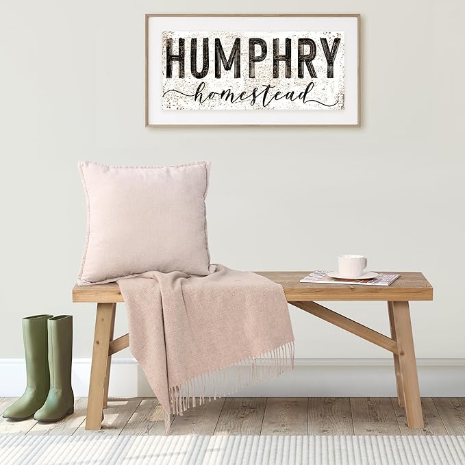 Wnutrees Sawmill Long Wood Bench, 43" Farmhouse Entryway Bench for Living Dining Room, Rustic Entry Way Benches Seat, Solid Wood, Handcraft Finshed, Natural