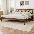 Novilla 12 Inch Solid Wooden King Size Bed Frame King Bed Frames with Headboard BedFrame Foundation No Box Spring Needed, Easy Assembly, Walnut