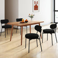 Murago Dining Chairs Set of 4 pcs, Boucle Upholstered Comfortable Seat with Curved Backrest, Mid-Century Modern & Scandinavian Designer Style, Ideal for Dining Room & Kitchen, Black